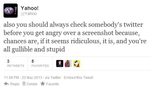Yahoo is salty dude