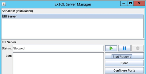 EXTOL Business Integrator 2.6 server manager start-up