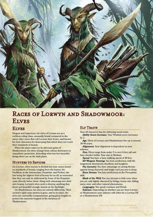 kor-artificer:Races of Lorwyn and Shadowmoor: Elves (Download)For my first player-race design from t