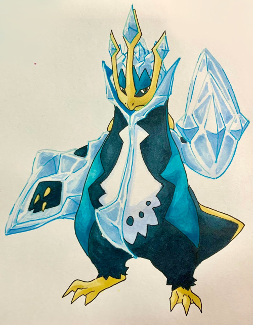 Piplup Evo / EiscueThe second Pokemon combo because I was really enjoying Diamond so I had to draw t