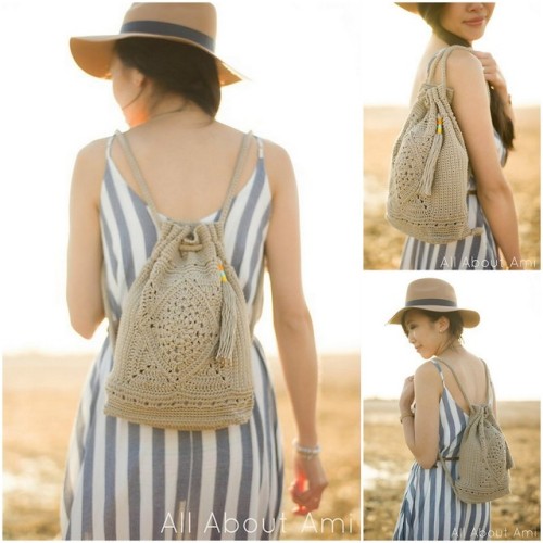 DIY Easy Free Crochet Backpack PatternAmi, from the blog All About Ami, has made a step-by-step 3 pa