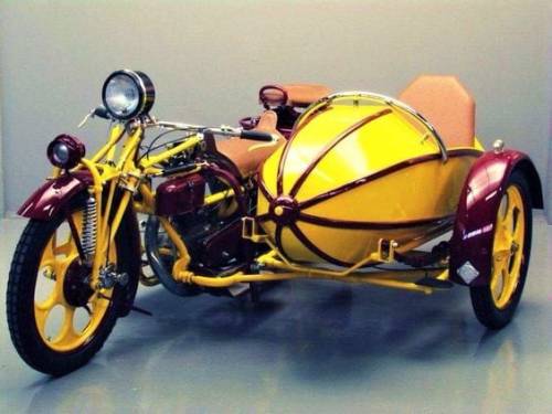 anyskin:1936 Bohmerland 600CC Motorcycle and Sidecar