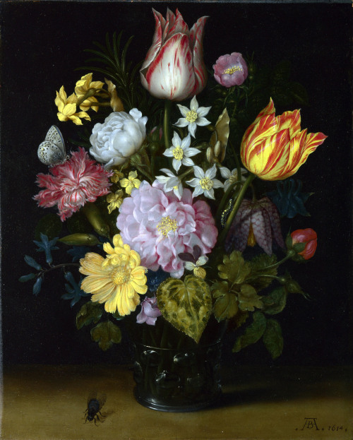 Flowers in a Glass Vase, by Ambrosius Bosschaert de Oude, National Gallery, London.