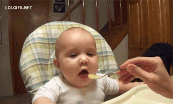 The many faces of children taking oral medication.