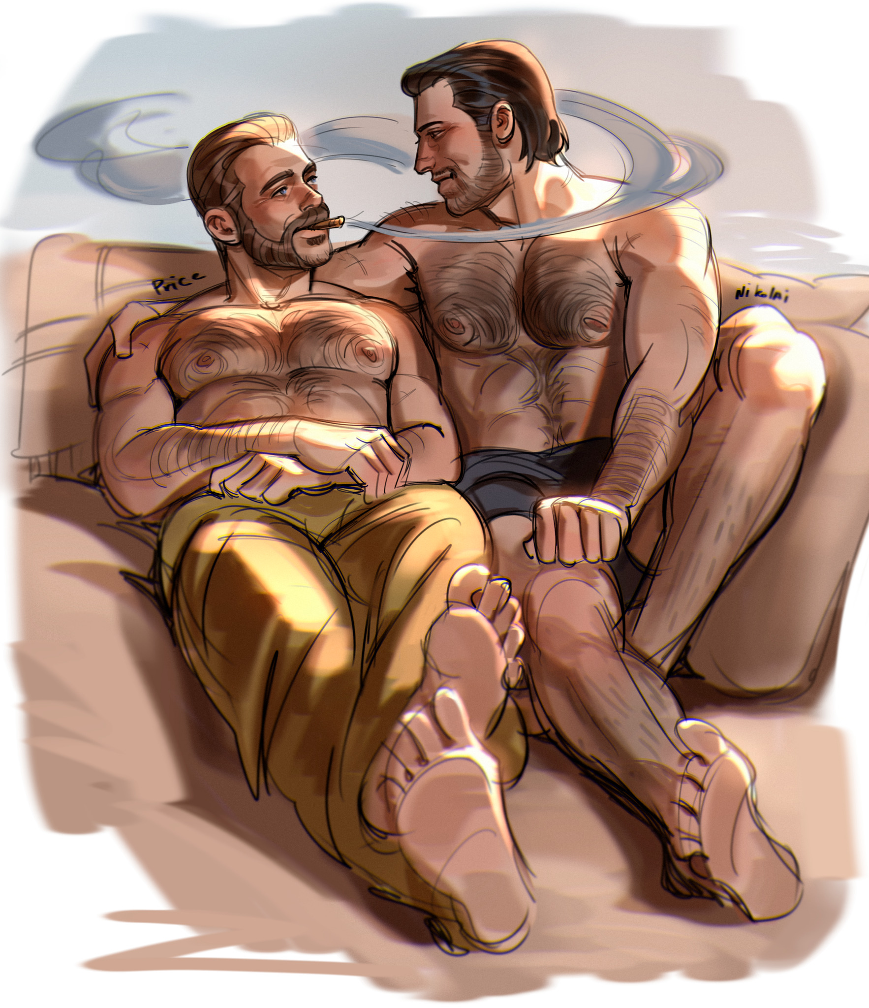 shkretart:Sketches. I love to draw Price and Nikolai, something needs to be done