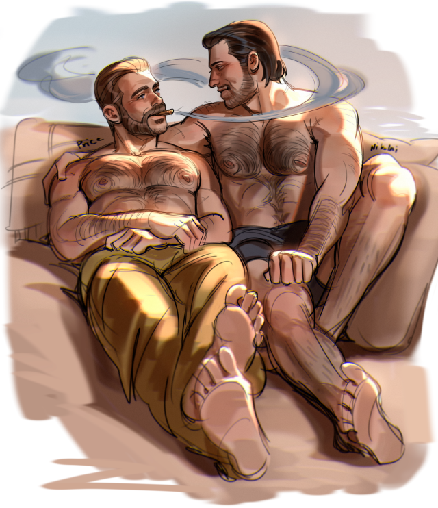 shkretart:Sketches. I love to draw Price and Nikolai, something needs to be done