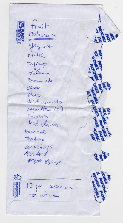 djotzi: envelopes from the found grocery list collection