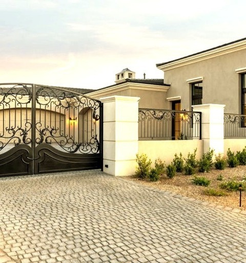 Huge Tuscan Attached Four-car Garage PhotoHuge Image Of A Four-car Attached Tuscan Garage