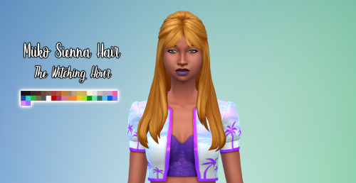 kittsims:Sims 4 Miiko Sienna Hair - The Witching Hour Recolour (Override) Hello! Here we have @miiko