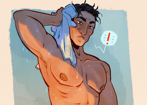 anonbeadraws:  Simple commission for @dr-devoraak of their OC Jeong-Ho, don’t you just hate it when people catch you fresh out of the shower? 👀✨commission info in source link below✨