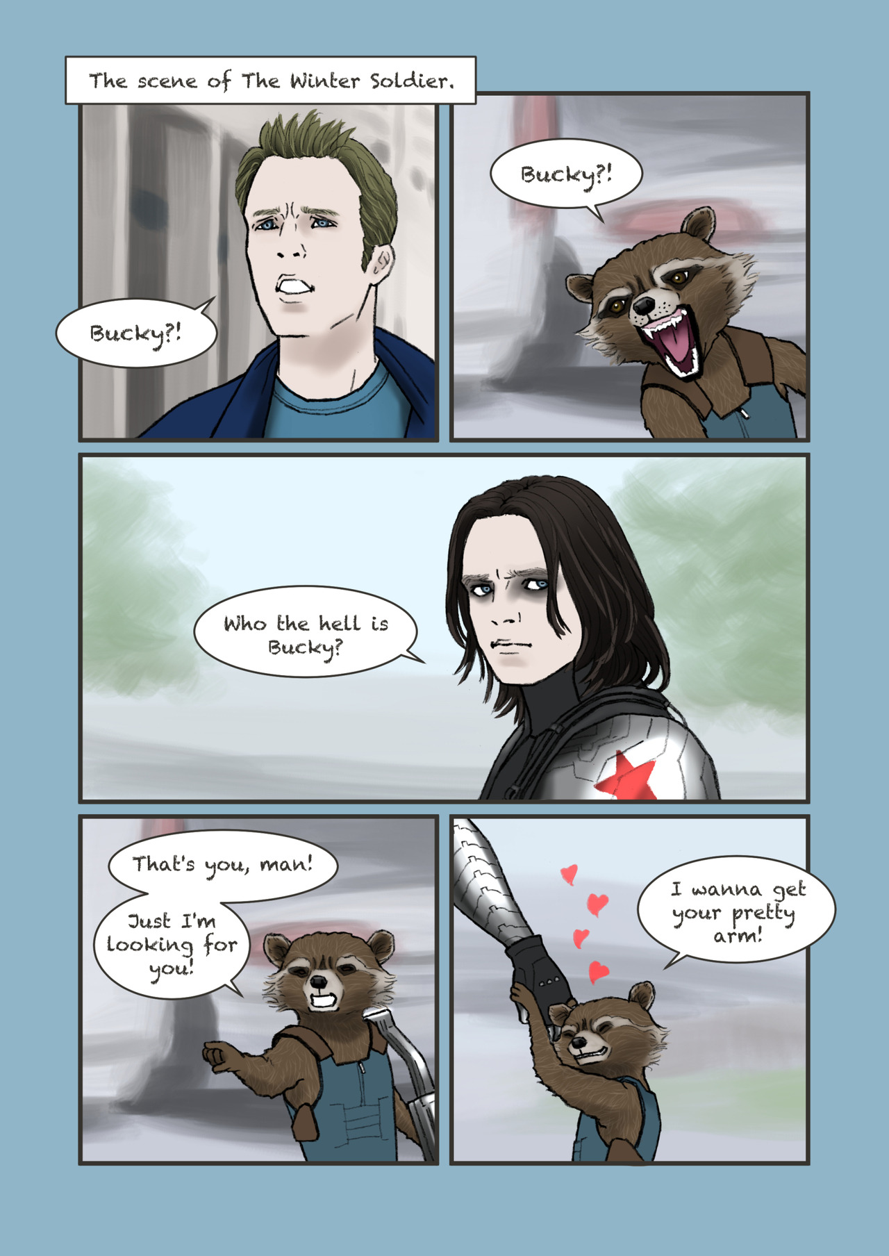 Drawing Deburin Rocket Raccoon Wants Bucky S Arm Note I Added A Drawing Deburin Rocket Raccoon Wants Bucky S Arm Note I Added A
