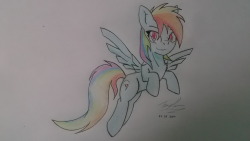 answerskyrocket:  ((Rainbow Dash done by colored pencils))  Ooo~! =3
