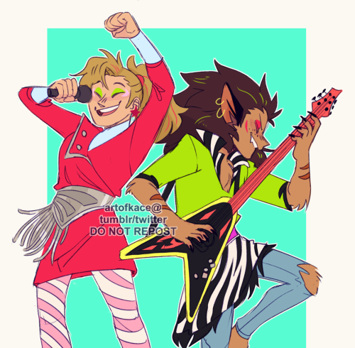 artofkace:Glam Rock catradora AU for a ko-fi request! Or at least my attempt at one :’p