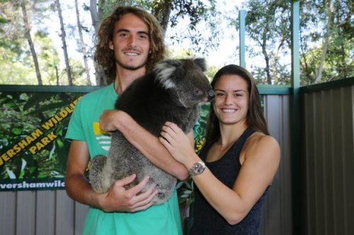 Maria Sakkari and Stefanos Tsitsipas during Hopman Cup 2018 (via x)