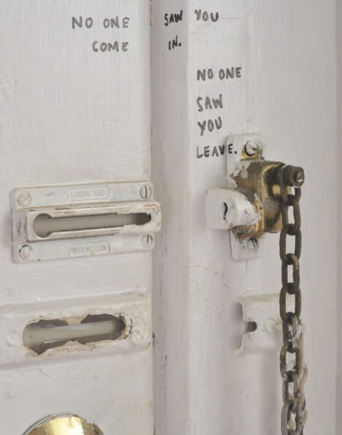 tiredtalk:  morning after thoughts about the impermanence of a hook up written in permanent marker in the places he touched  by Lindsay Bottos 