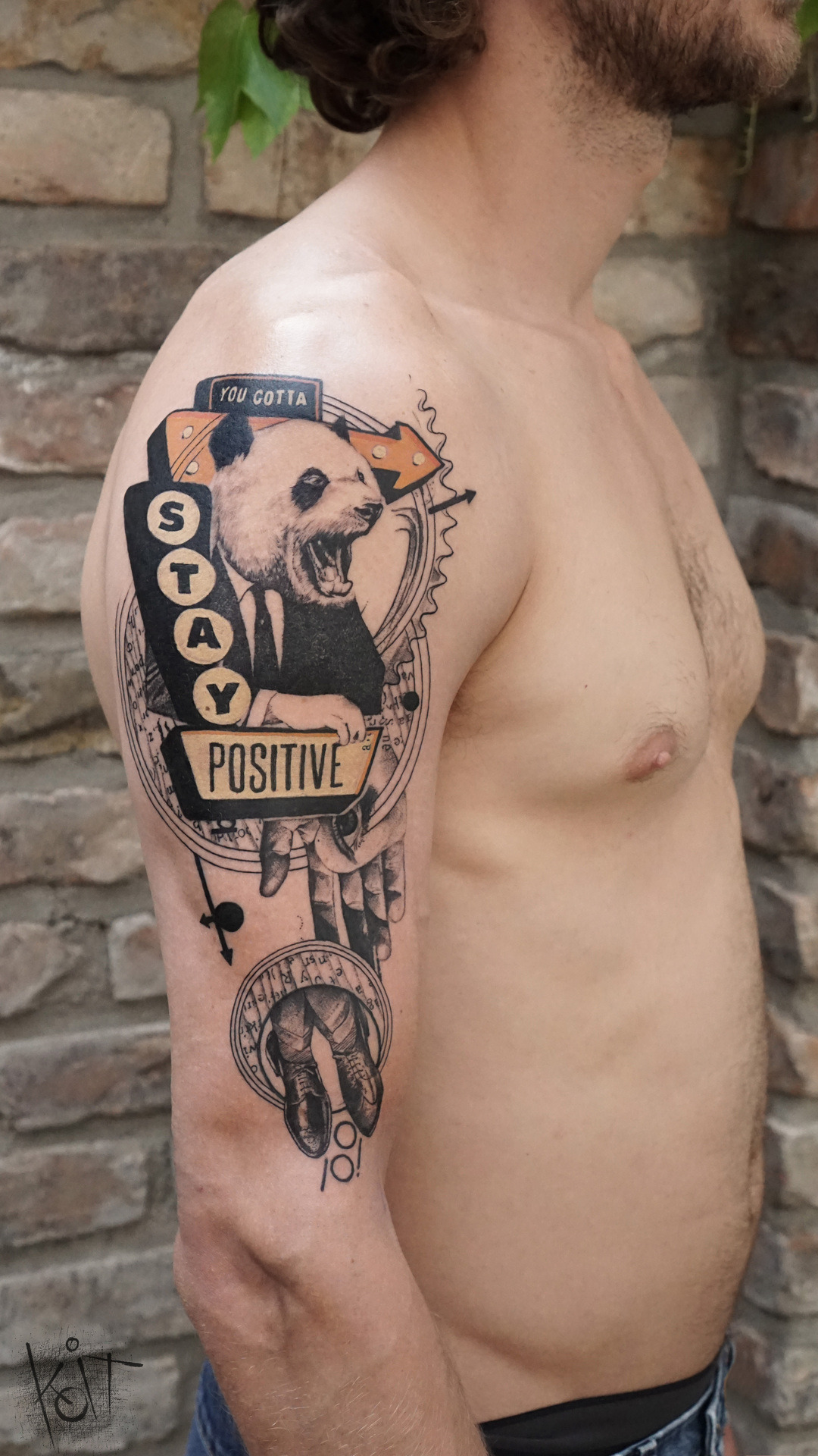 Koit Tattoo — Stay positive panda tattoo by KOit, Berlin....