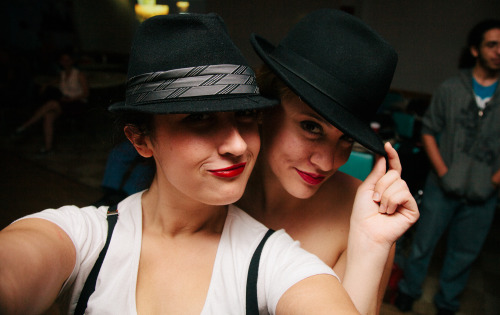 impetuousvortex:Me and Aja rocking the stolen fedoras like bosses. 