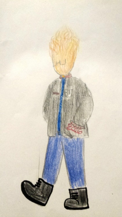 flowersalesman: this is a shitty five minute drawing I mean a beautiful picture of grillby wearing m