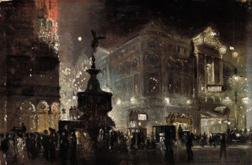 afternoonsnoozebutton: lyhytaikainen: Different views of Picadilly Circus by George Hyde-Pownall I r
