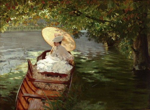 Woman in a Canoe  -   Giuseppe DeNittis, 1876.