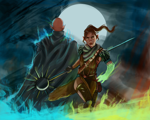 I was already working on this Lavellan illustration… but not sure about the background…Then Bioware 