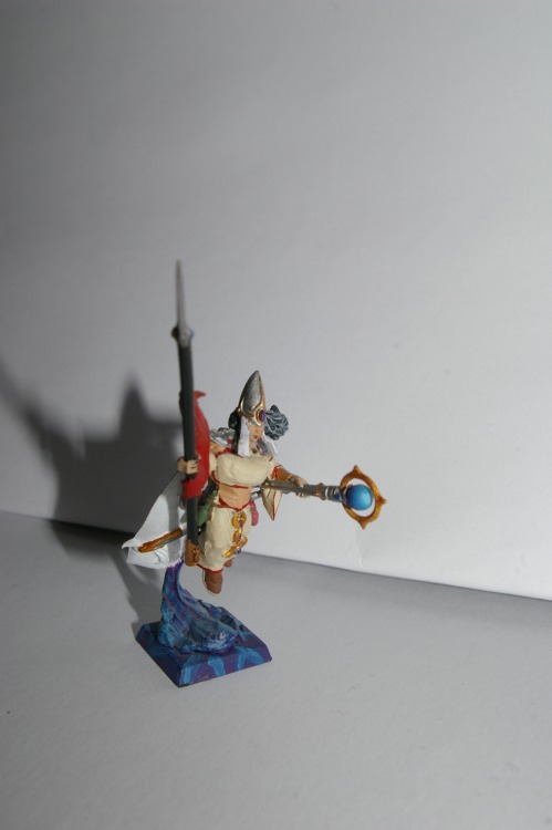 The second of my four mages, Yladra of Hoeth, the Maid of Dawn, is a conversion I made nearly half a