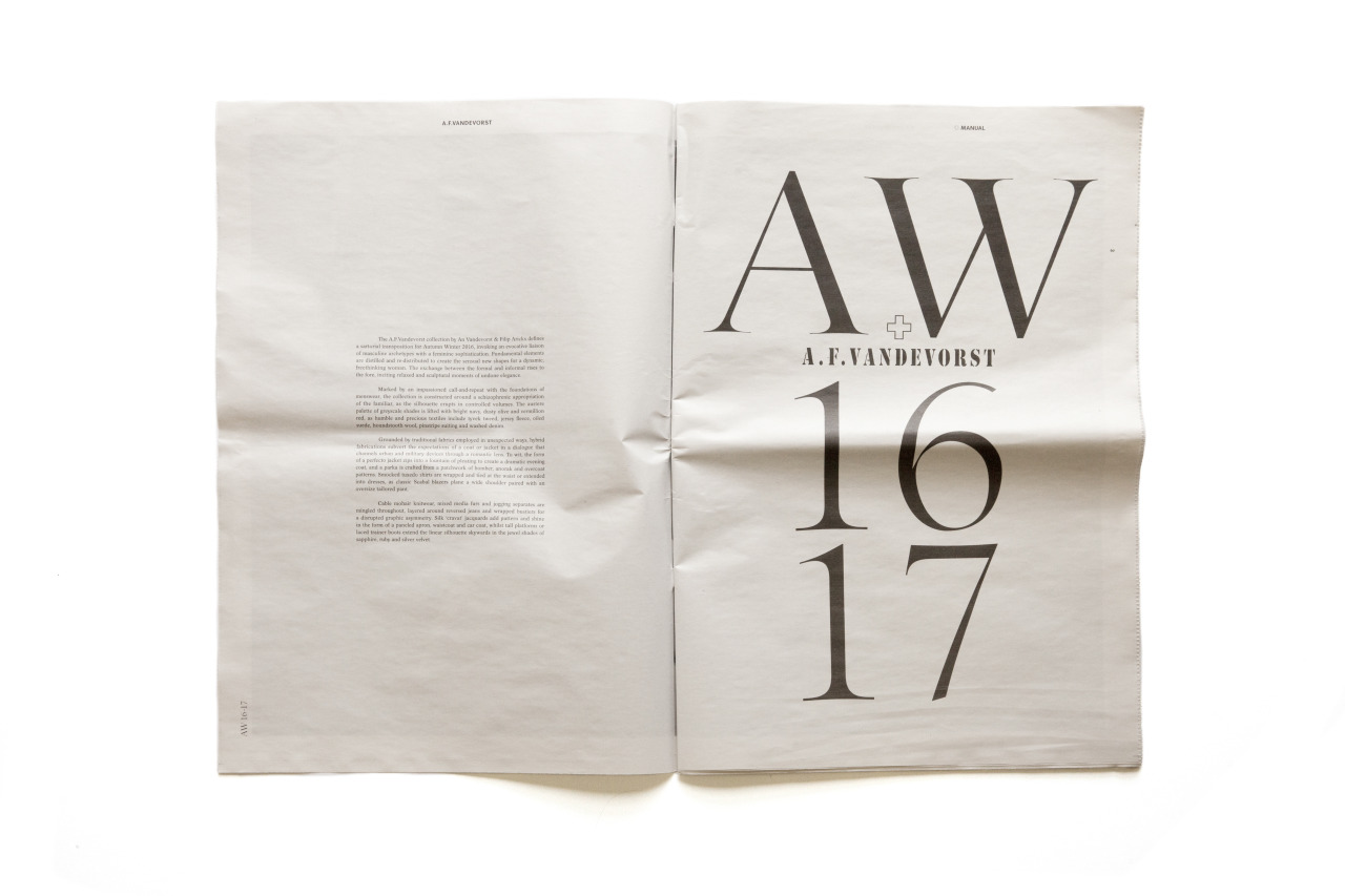 A.F.Vandevorst, MANUAL 1. Autumn-Winter 2016-2017