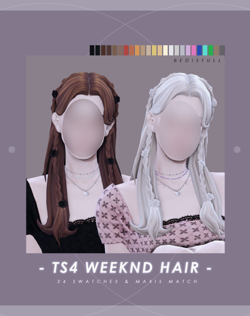 bedisfull:bedisfull:BED_TS4 FM MM Weeknd hairDownload (Early access / 2022.Feb.25) Download free now