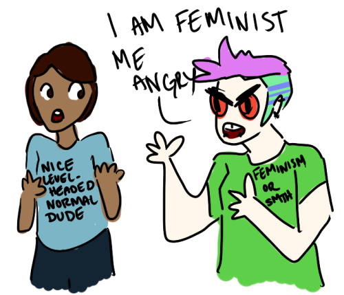sobercommunist: peakae:  why are sjws so angry? is it their colorful hair? their white skin? their j