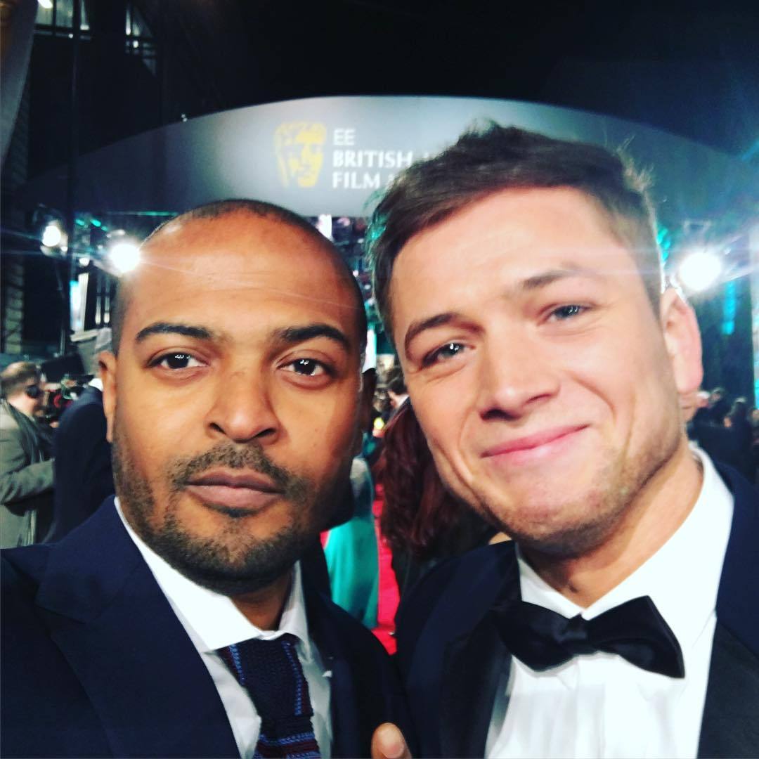 taroners:    noelclarke With the young man Taron Egerton on the @bafta carpet. #eebafta
