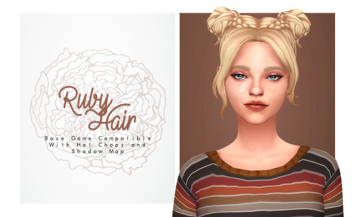 Ruby HairBGC;Comes will all 18 EA hair colors;Hat Compatible;Custom Thumbnail;Dont repost/use as you