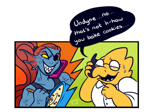 tangelojack:LOOK AT THIS TEXT POST AND TELL ME IT’S NOT UNDYNE AND ALPHYS.Gosh, this took me three d