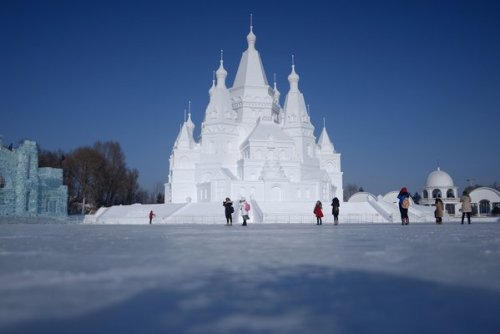 The Harbin International Snow and Ice Festival, famous for its spectacular sculptures and giant repl