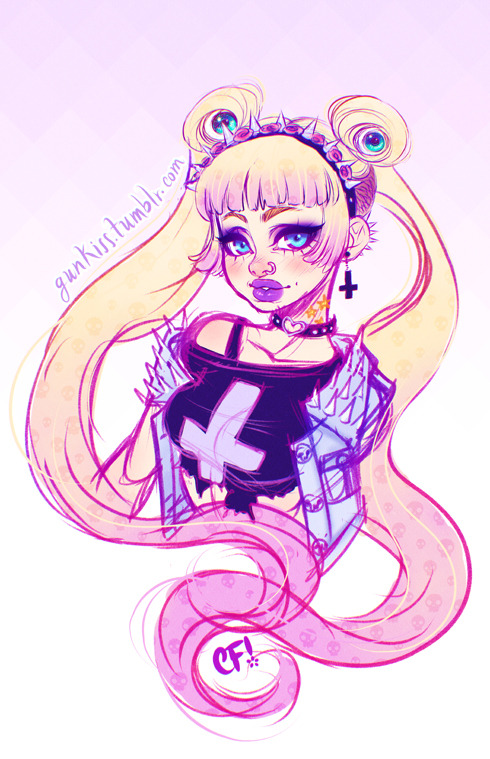 GUNKISS — Pastel Goth Usagi (without glasses and with...