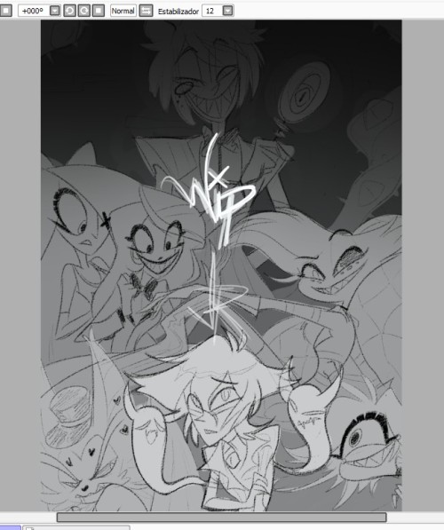 WIP of a Cover for a mini comic about my baby in Hazbin Hotel ✨