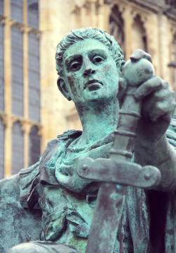 apollophile:  pointfocussnap:  A statue to the Roman Emperor Constantine the Great at the approximate spot in York, England, where he was proclaimed emperor in the year 306. He was the first Christian emperor of Rome.   ☼Images of masculinity, nobility,