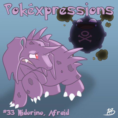 andrewsillustrating:PokÉxpressions - #32, 33, 34The male Nidoran line doesn’t react to Koffing in qu