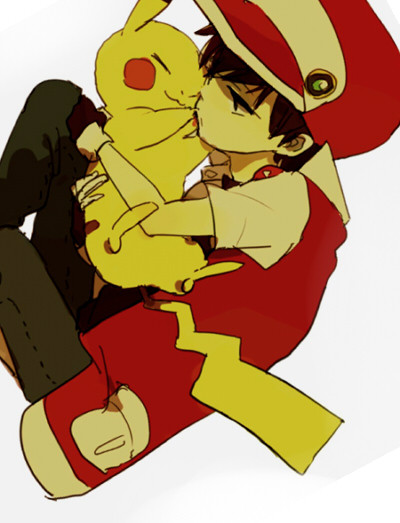 redxgreenftw:~Red and Pikachu~ By ジェミ  *Art was reposted with the artist’s permission. Please do not delete the source.