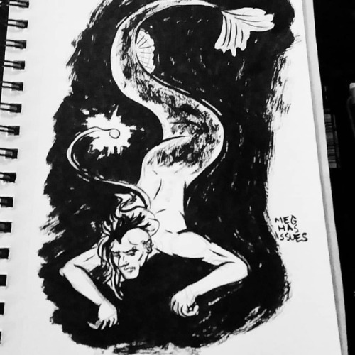 And your Inktober daily double. Joe asked for a sexy viperfish so here you go#inktober #merman #merm