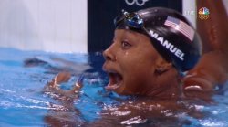 Wocinsolidarity:  Imsoshive:  The Moment Simone Manuel Realized She Won A Gold Medal.