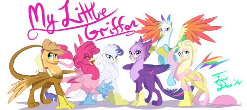 faedee:  FINALLY DONE WITH ALL OF THEM My Little Griffon~ All the Mane 6 griffonized and customized. This was a bunch of fun! 