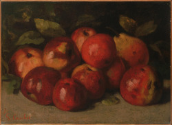 L’Shana Tova! If you’re celebrating Rosh Hashanah, enjoy these apples to go with your honey. ”Still Life with Apples and a Pear,” 1871, by Gustave Courbet