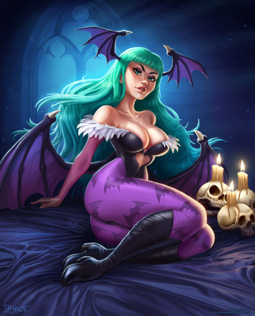 mdashow:  I went all-out for my pic of   Darkstalkers’   Morrigan Aensland, taking inspiration from some contemporary digital pin-up artists like Sakimichan, NeoArtCore, AyyaSAP, and others. Hope you like how it came out!   