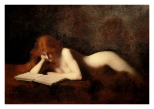artbeautypaintings:  Woman reading - Jean-Jacques Henner