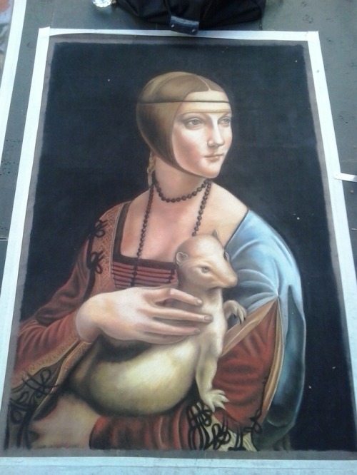 “Lady with an Ermine” after da Vinci, by me. 