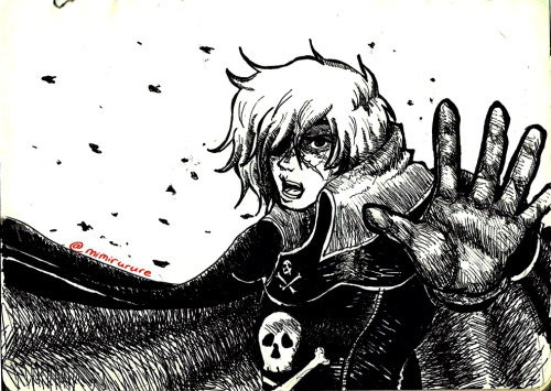 Harlock (for the inktober). I like this man a lot.