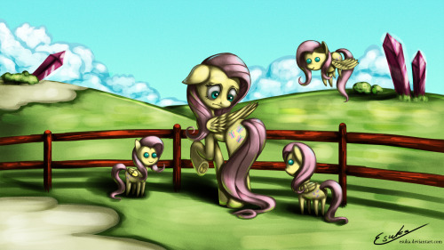 cocoa-bean-loves-fluttershy:  A Petting Zoo With Tiny You’s by Esuka  X3! HNNNNG <333