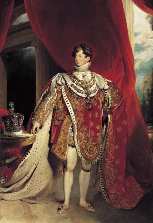 Surcoat worn by George IV at his coronation, July 19, 1821. Depicted in a portrait by Sir Thomas Law