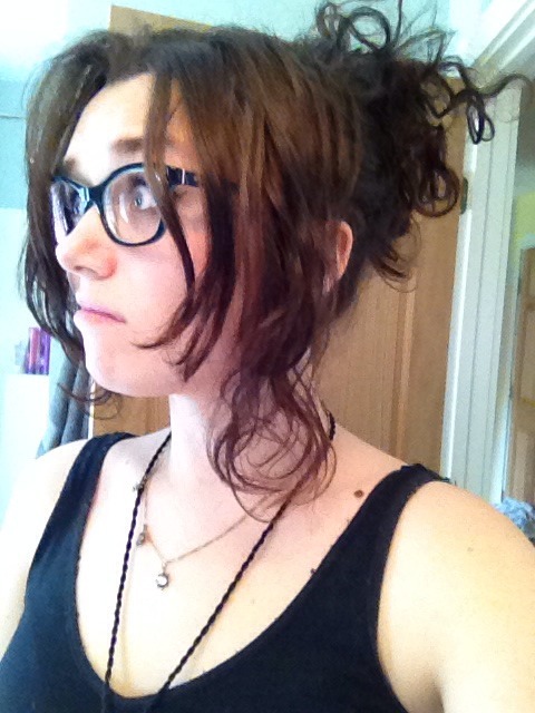 soft-leg:So i was painting and looked up towards my mirror and realized i had my hair up like fuckin