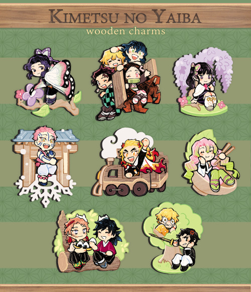  My Kimetsu no Yaiba wooden charms are now available for purchase over here in my shop! Coping w/ kn